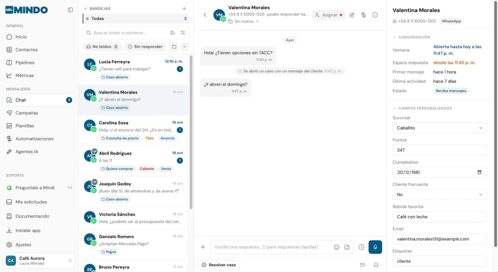 Conversación con Sofía Martínez: dos mensajes de campaña y su pregunta